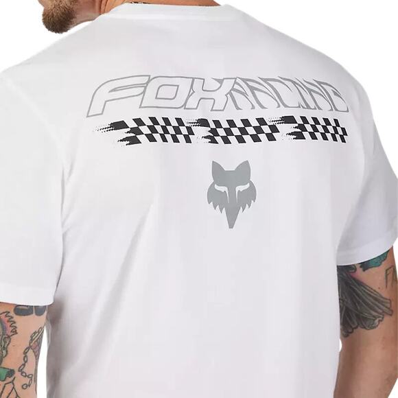 New Fox Racing Checkered Premium T-Shirt Optic White #33411-190-Medium - Picture 6 of 6